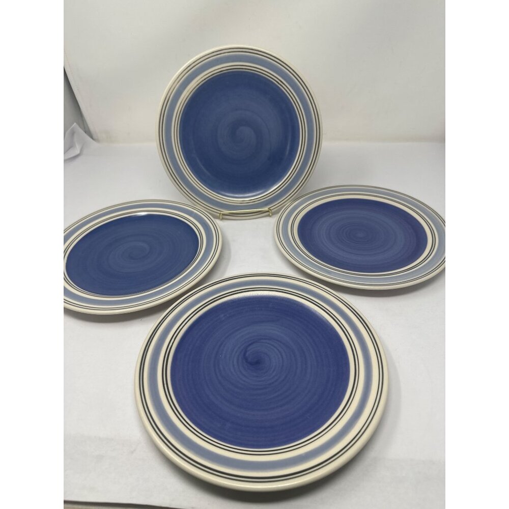 Pfaltzgraff Rio Blue Swirl Salad Plates Set Of 4 - 8.5" Ceramic Dinnerware